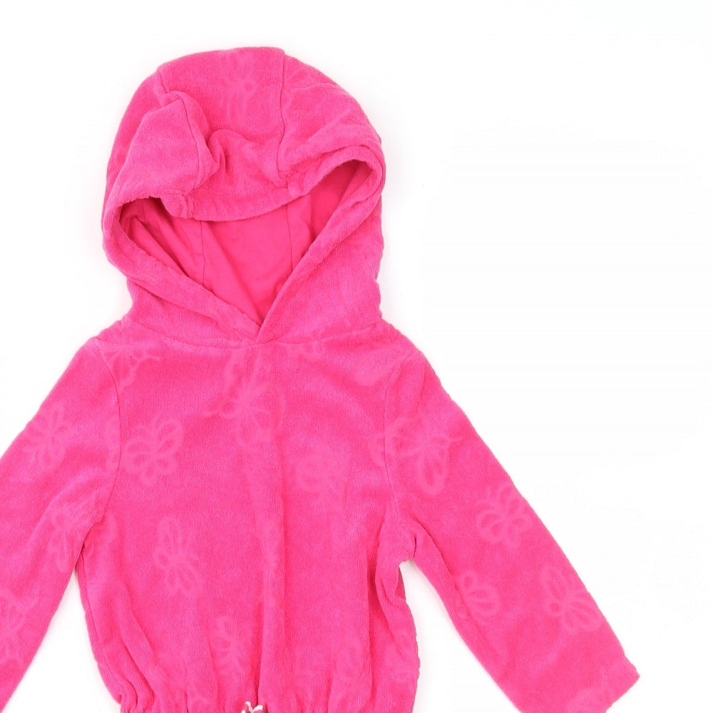 Nutmeg Girls Pink Geometric Terry Jacket  Size 12-18 Months