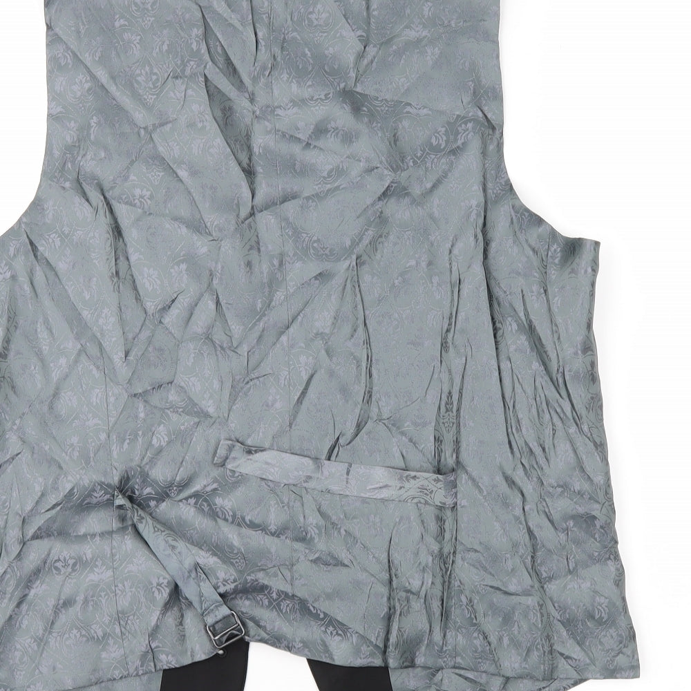 Red Herring Mens Black   Jacket Suit Waistcoat Size 38