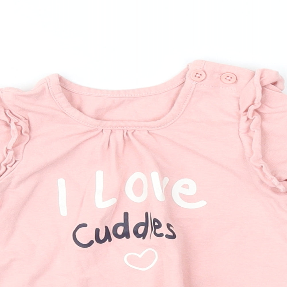 Matalan Girls Pink   Basic T-Shirt Size 3-6 Months