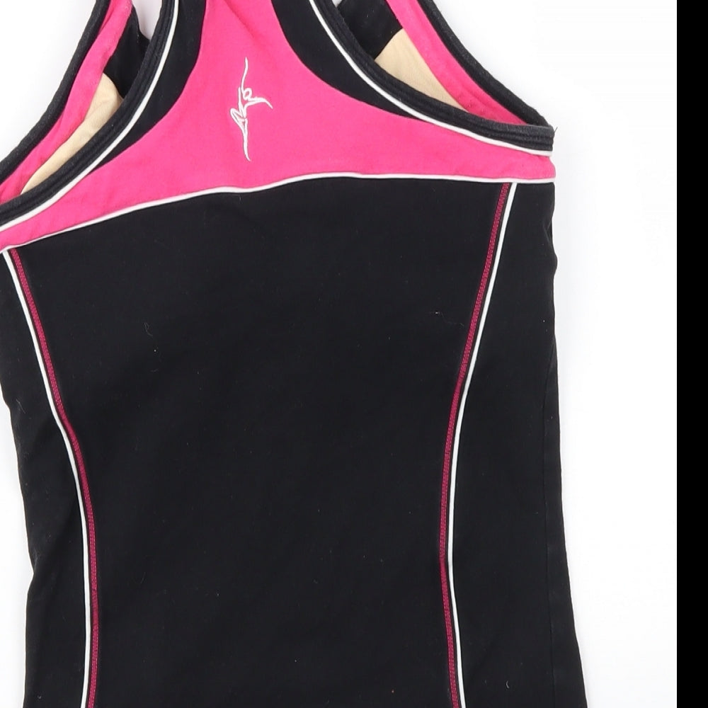 Cherilon Womens Black Colourblock  Basic Tank Size L