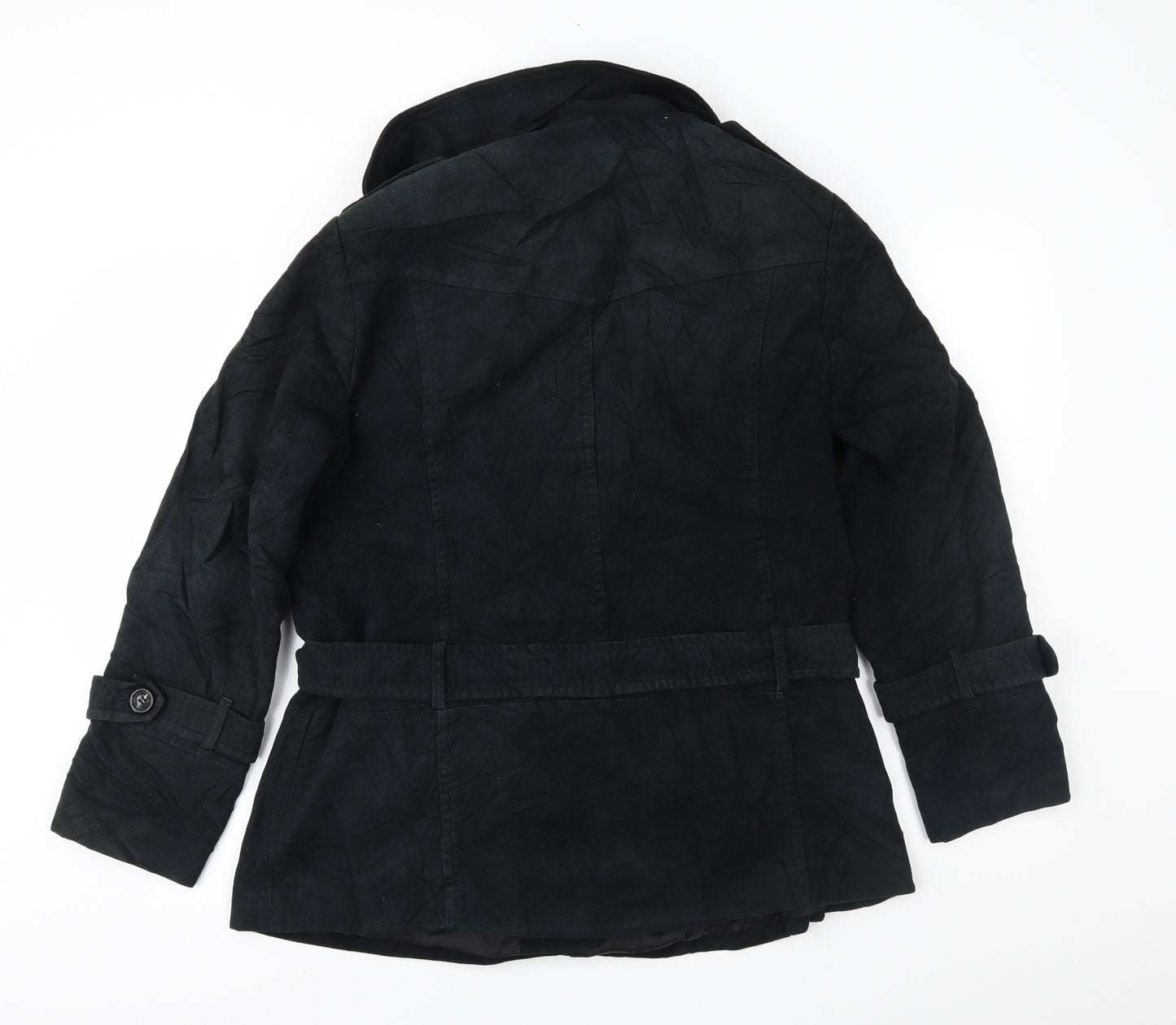 NEXT Womens Black  Corduroy Pea Coat Coat Size 18