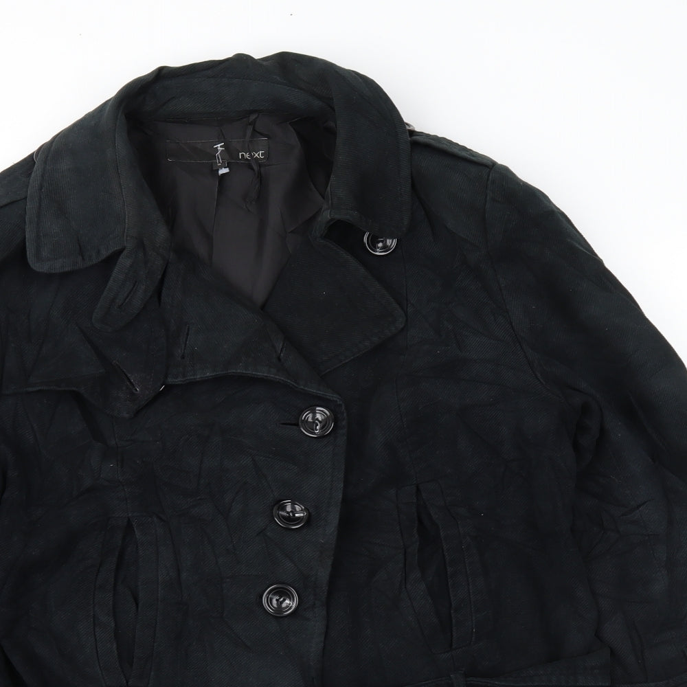 NEXT Womens Black  Corduroy Pea Coat Coat Size 18