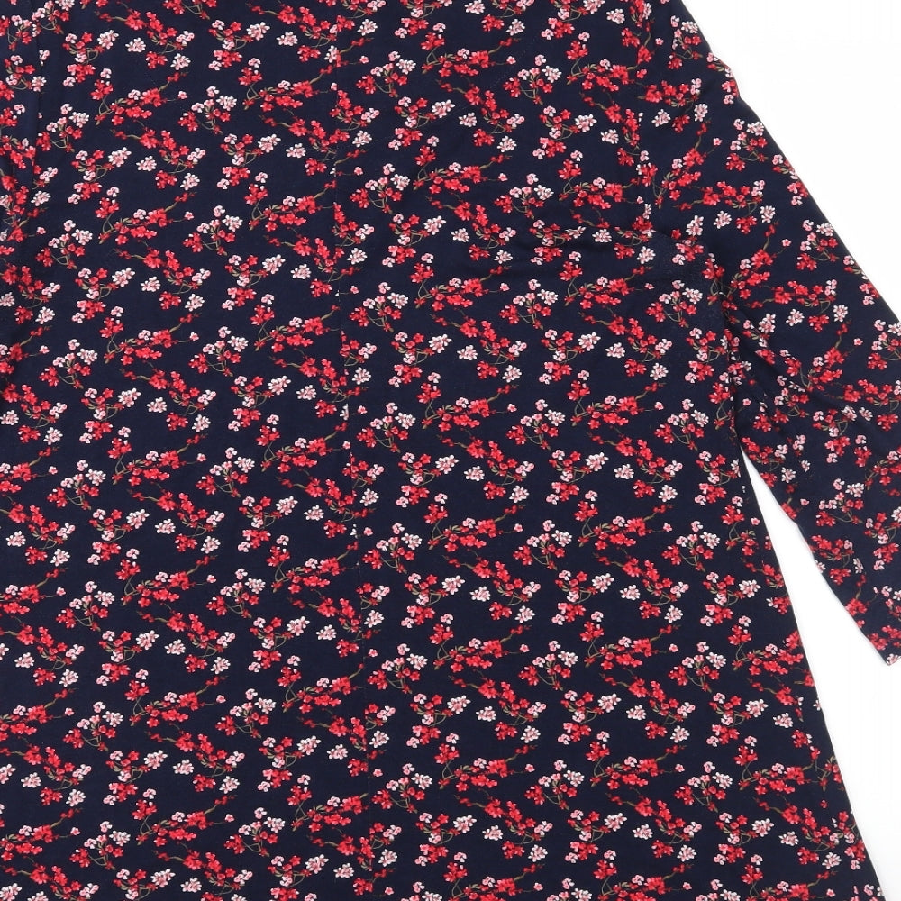 Bonmarché Womens Blue Floral  A-Line  Size 12