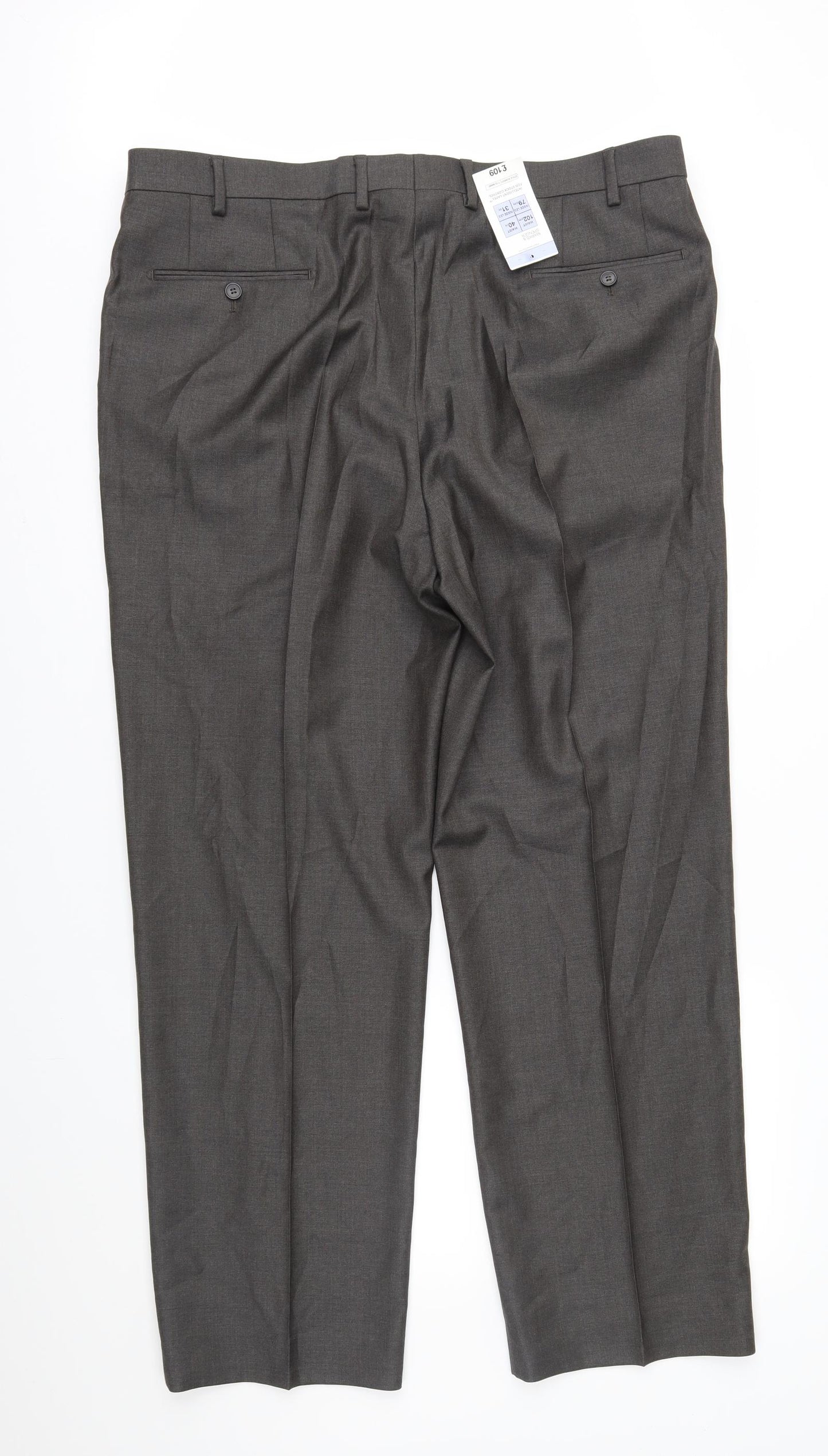 Marks and Spencer Mens Grey   Trousers  Size 40 in L31 in
