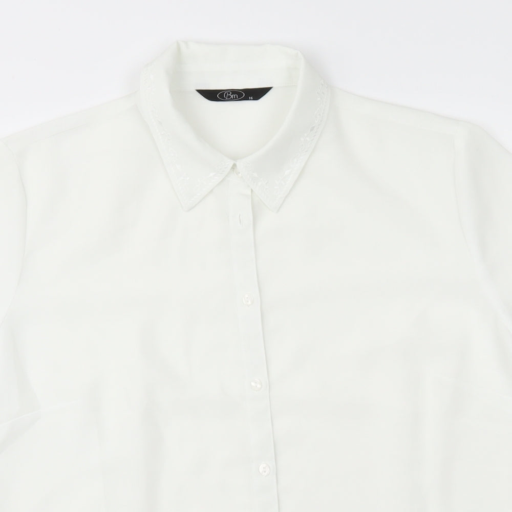 Bonmarché Womens White   Basic Button-Up Size 16