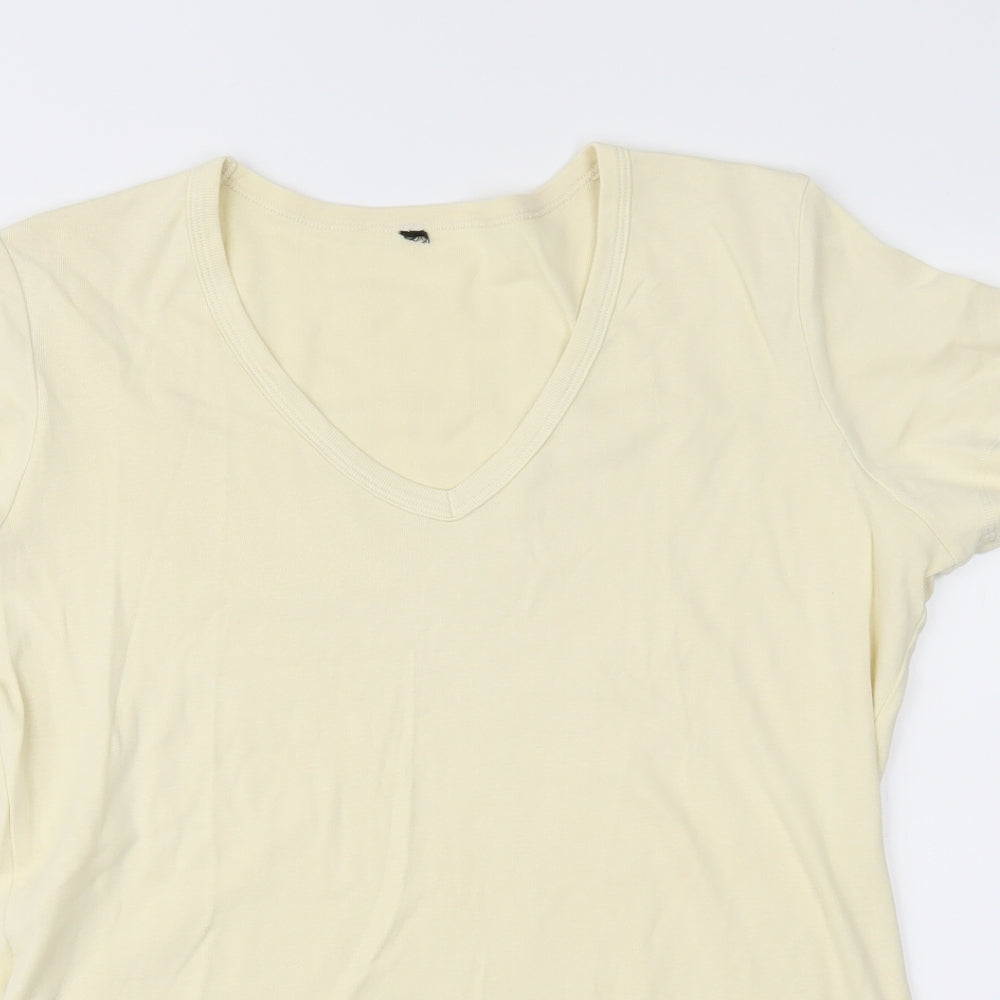 Marks and Spencer Womens Yellow   Basic T-Shirt Size 18