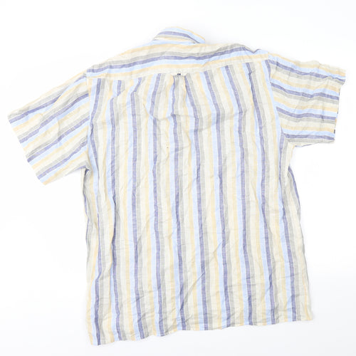 ai Mens Beige Striped   Button-Up Size 42