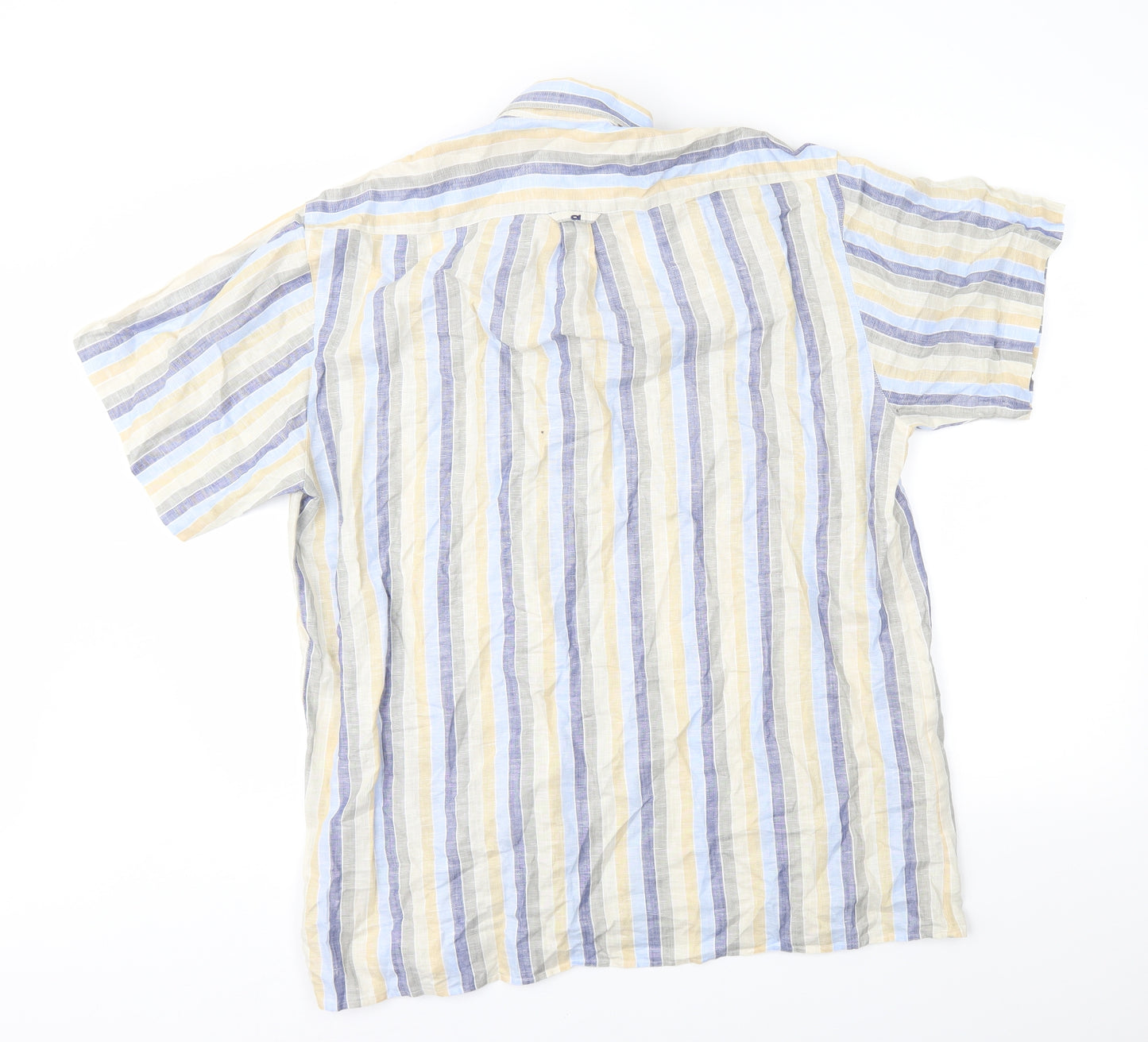 ai Mens Beige Striped   Button-Up Size 42