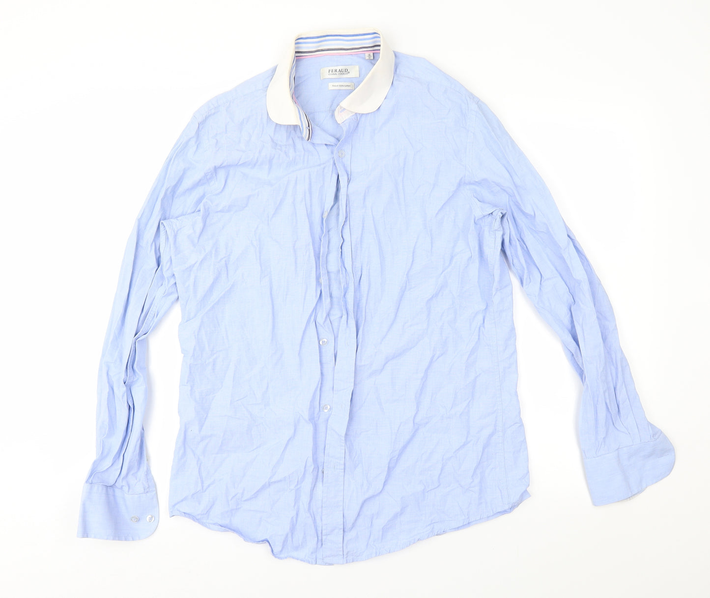 Feraud Mens Blue    Button-Up Size 16