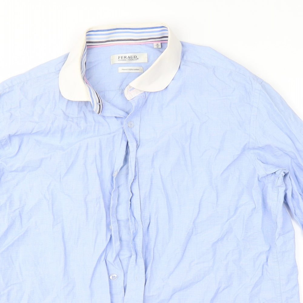Feraud Mens Blue    Button-Up Size 16