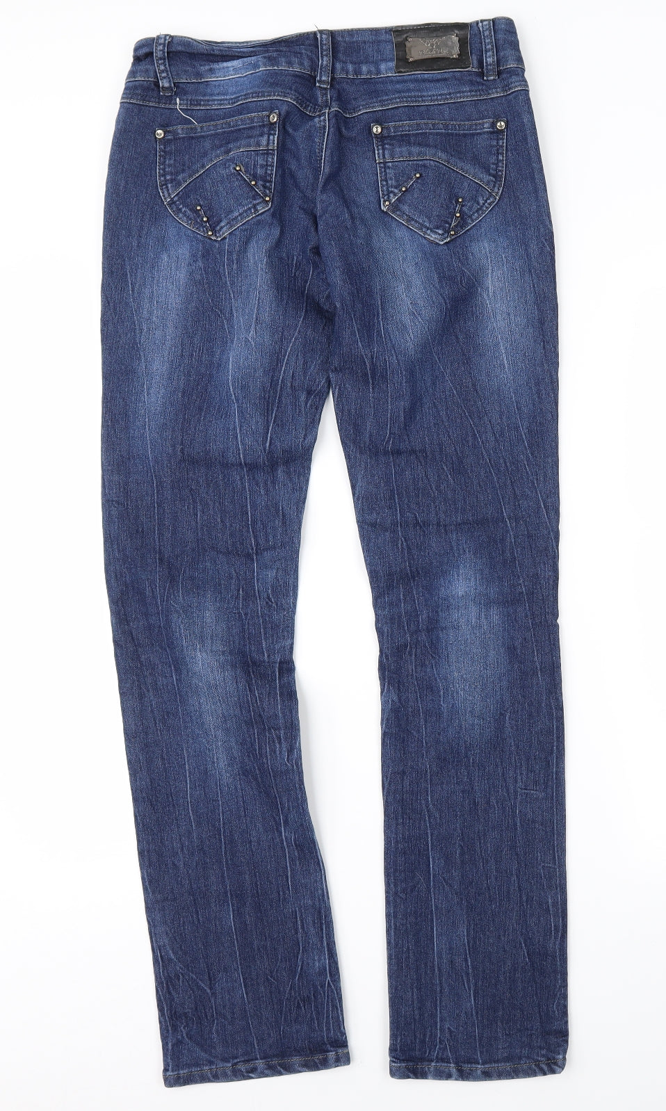 Black Bat Womens Blue  Denim Straight Jeans Size 28 in L31 in