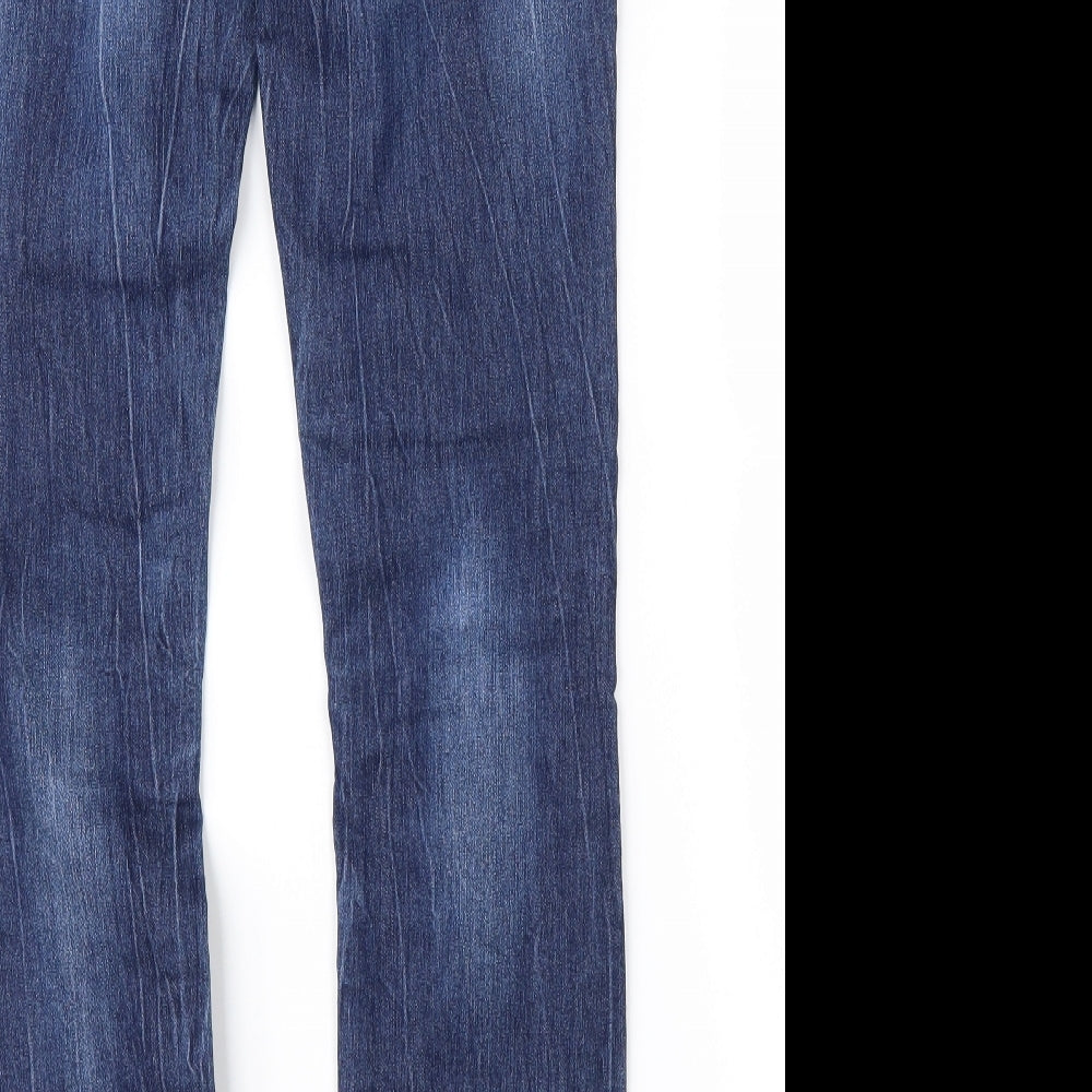Black Bat Womens Blue  Denim Straight Jeans Size 28 in L31 in