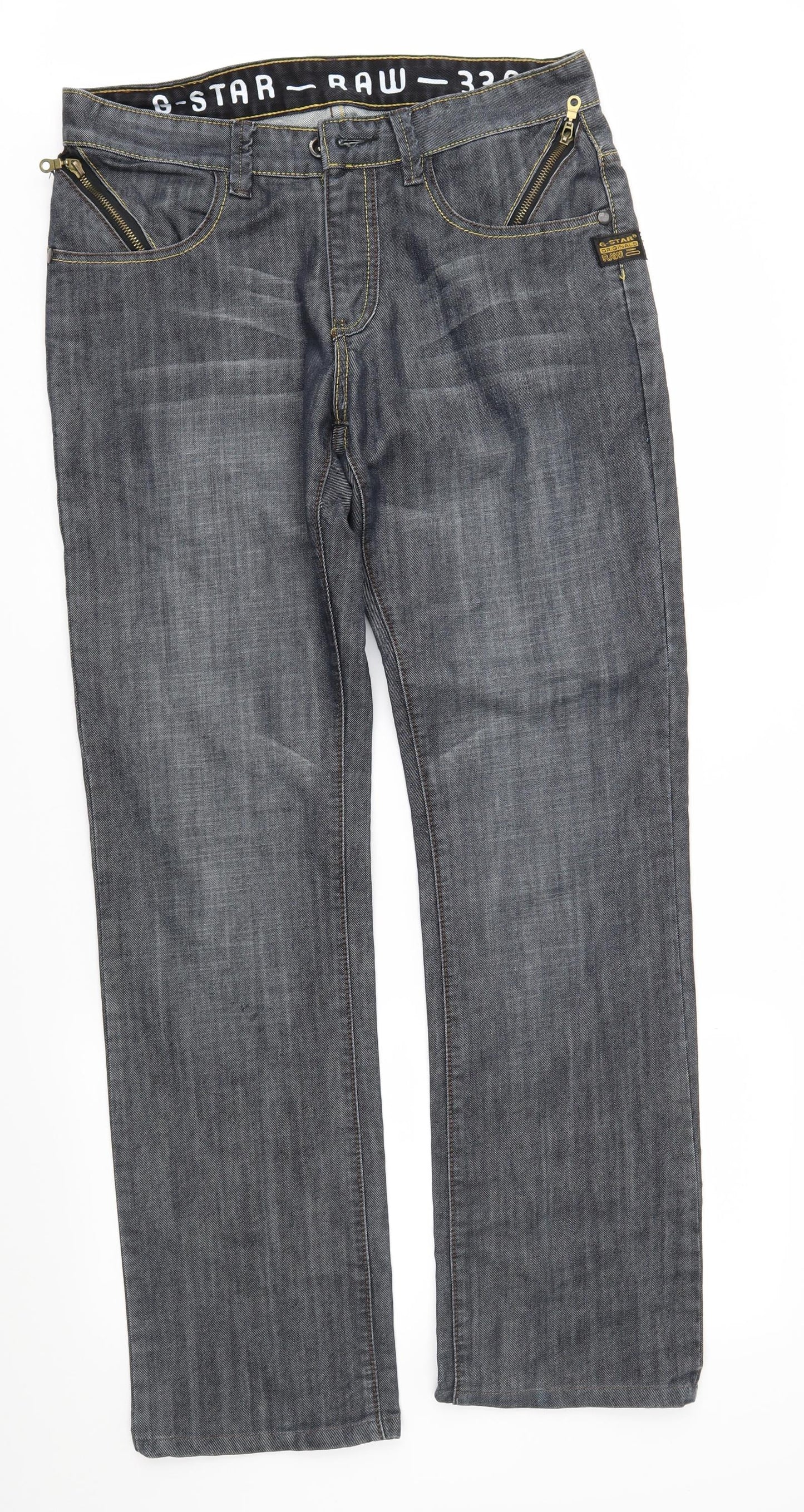 G-Star Mens Blue  Denim Straight Jeans Size 33 in L34 in