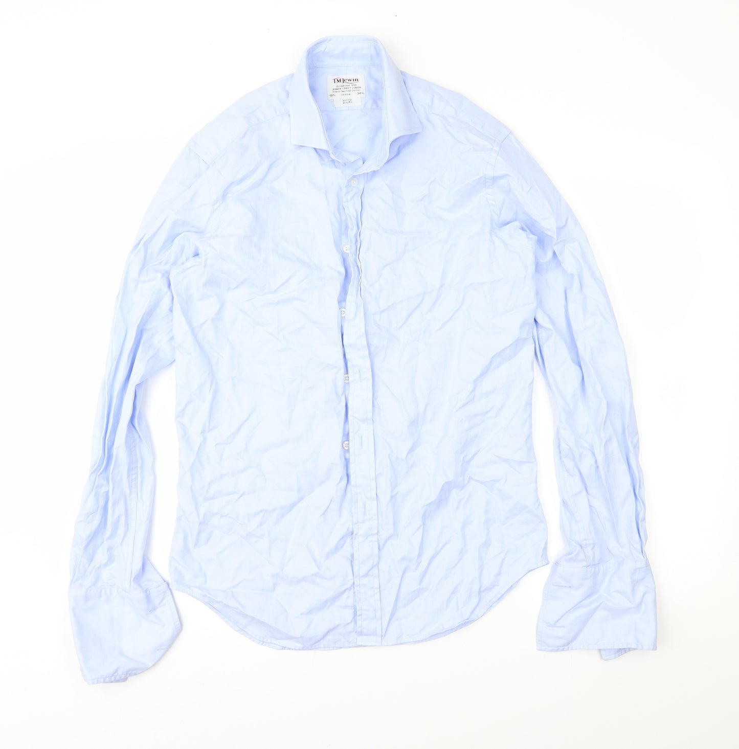 TM Lewin Mens Blue    Button-Up Size 15.5