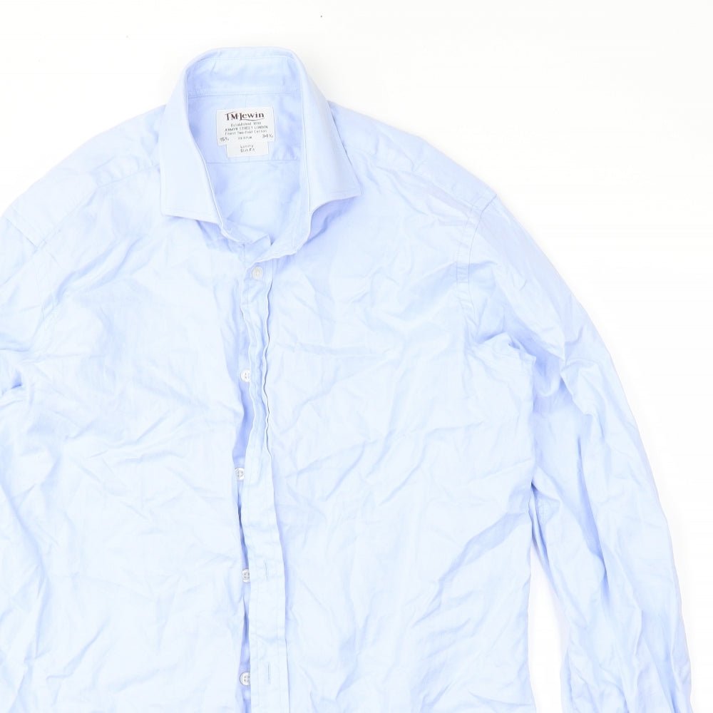 TM Lewin Mens Blue    Button-Up Size 15.5