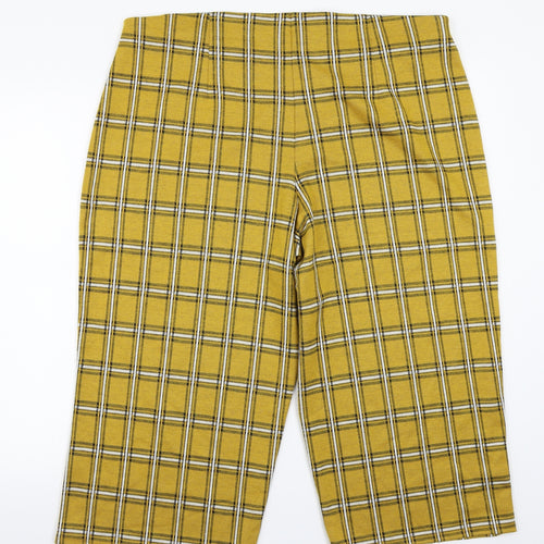 George Womens Yellow Check  Cropped Trousers Size 24