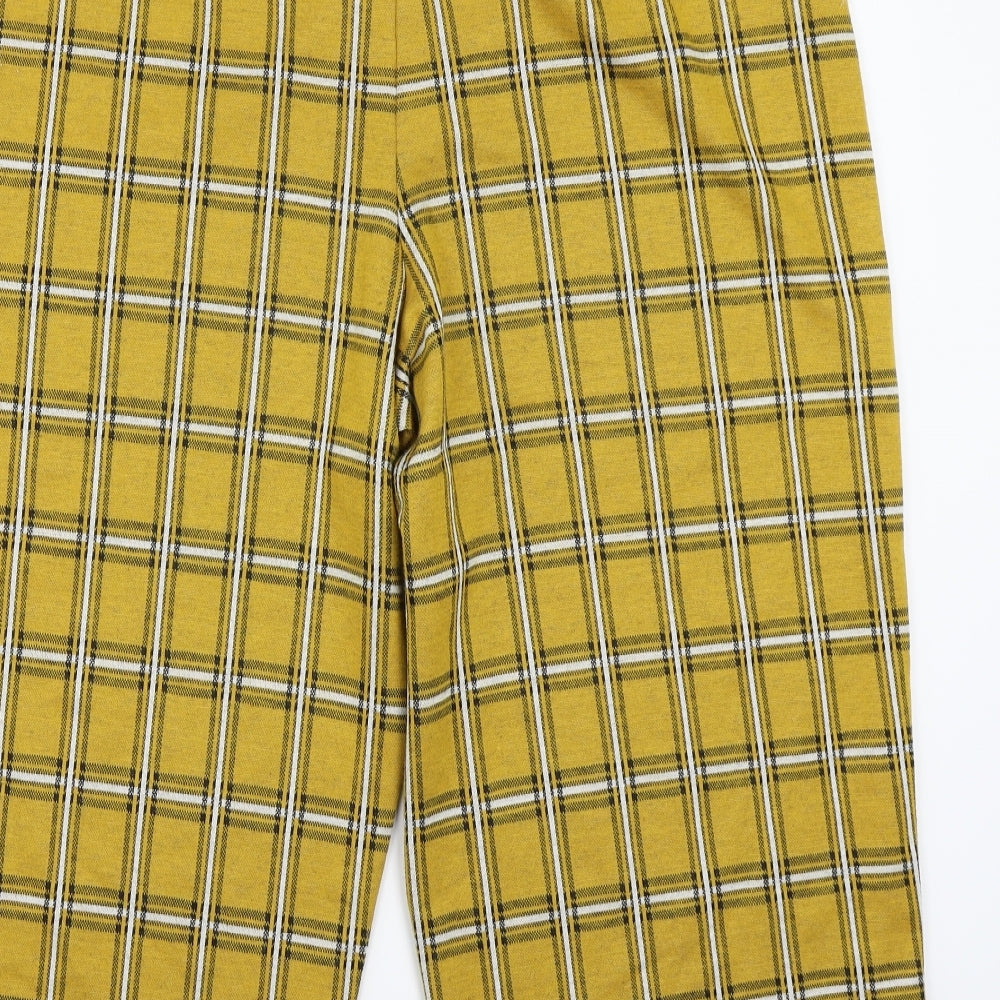 George Womens Yellow Check  Cropped Trousers Size 24