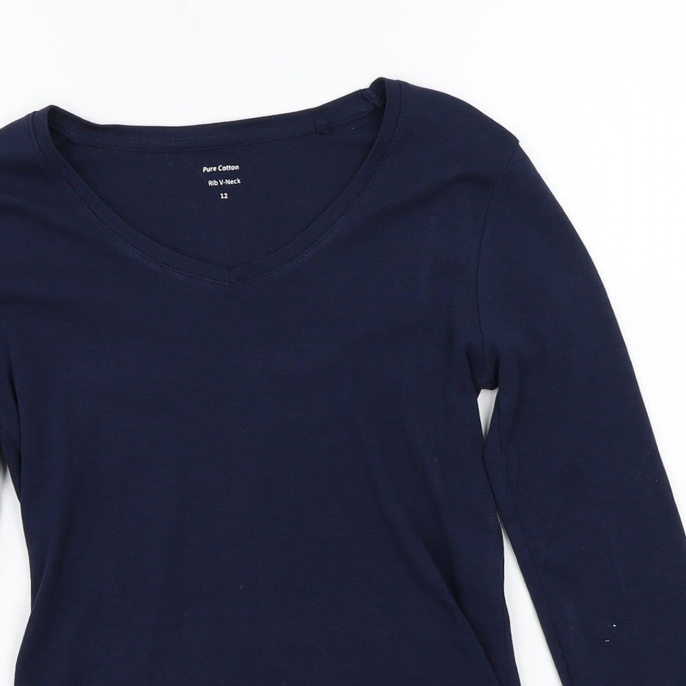 Preworn Womens Blue   Basic T-Shirt Size 12