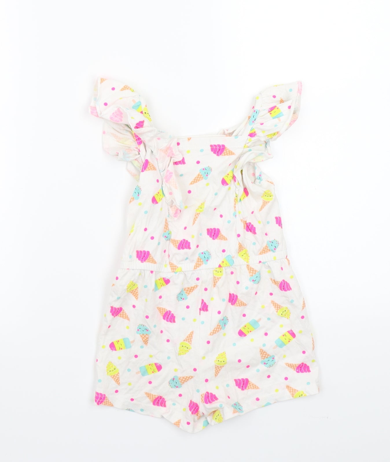 Primark Girls White   Playsuit One-Piece Size 4-5 Years
