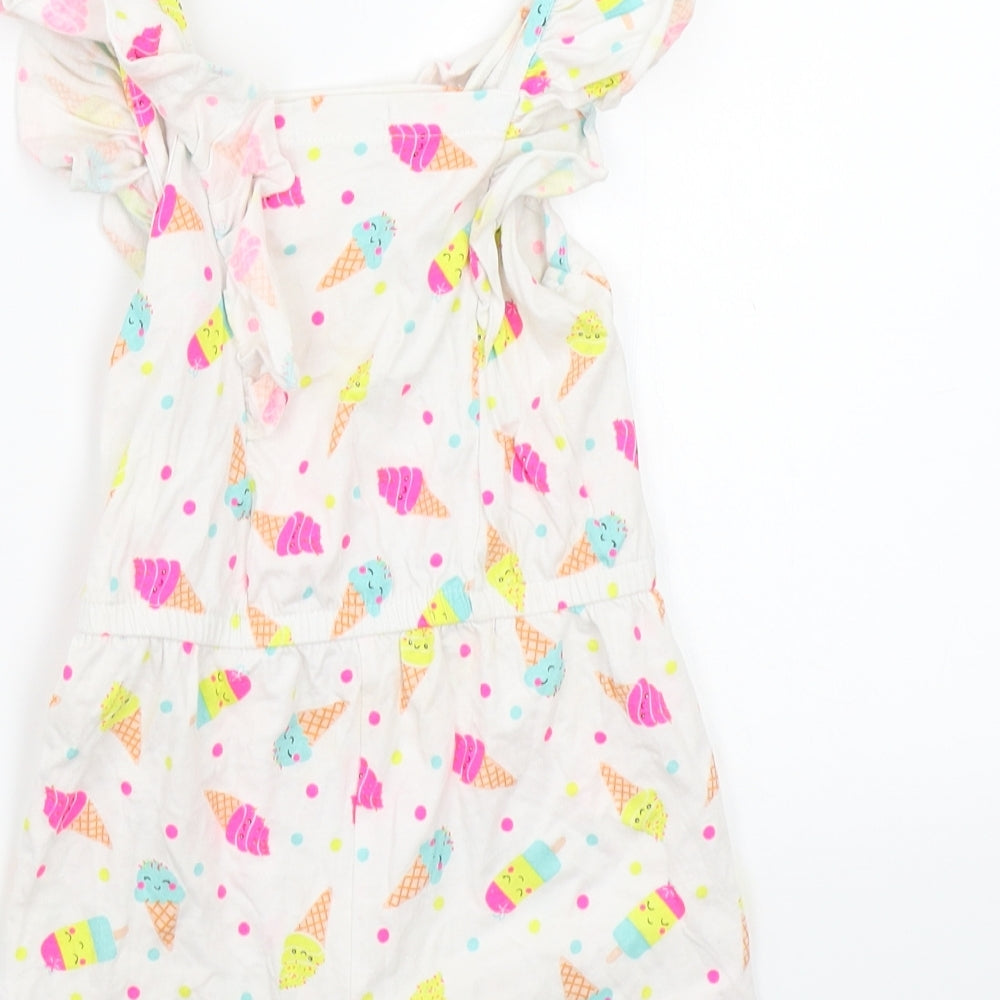 Primark Girls White   Playsuit One-Piece Size 4-5 Years