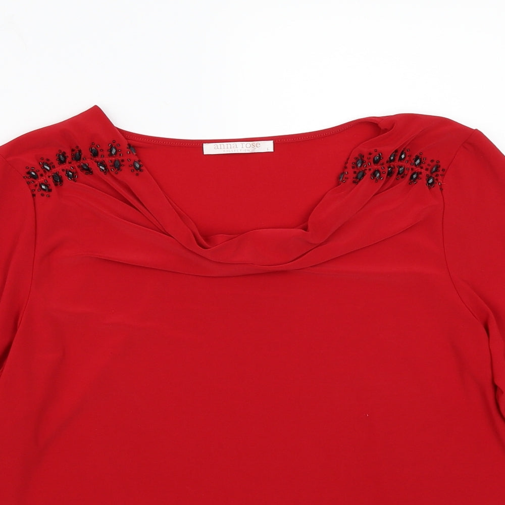 Anna rose Womens Red   Basic T-Shirt Size L