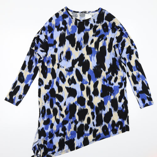 Pep & co  Womens Blue Animal Print  Basic T-Shirt Size 14