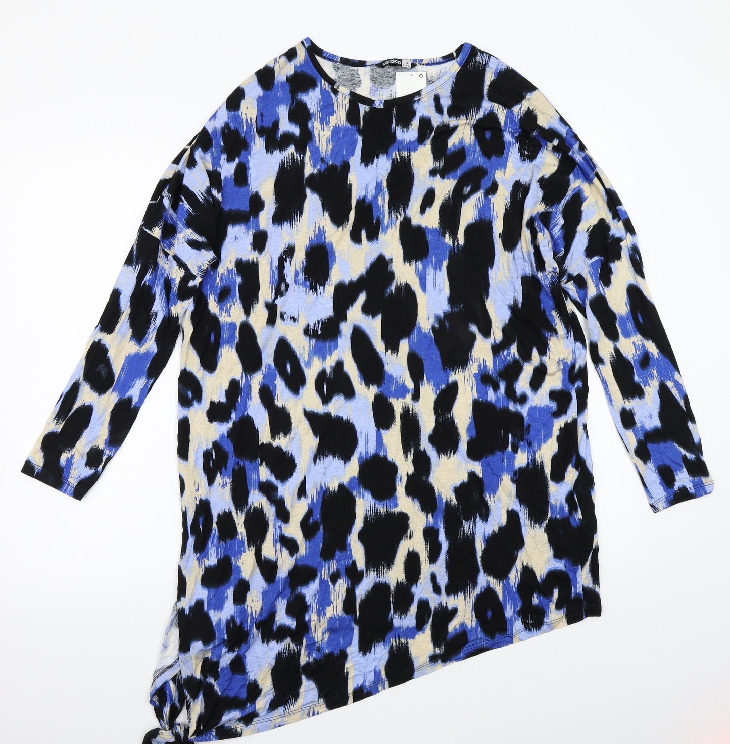 Pep & co  Womens Blue Animal Print  Basic T-Shirt Size 14