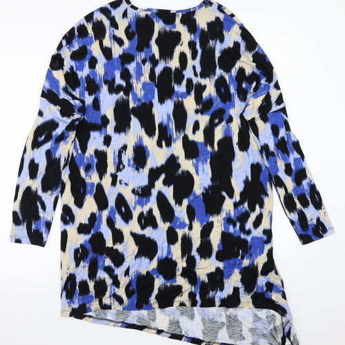 Pep & co  Womens Blue Animal Print  Basic T-Shirt Size 14