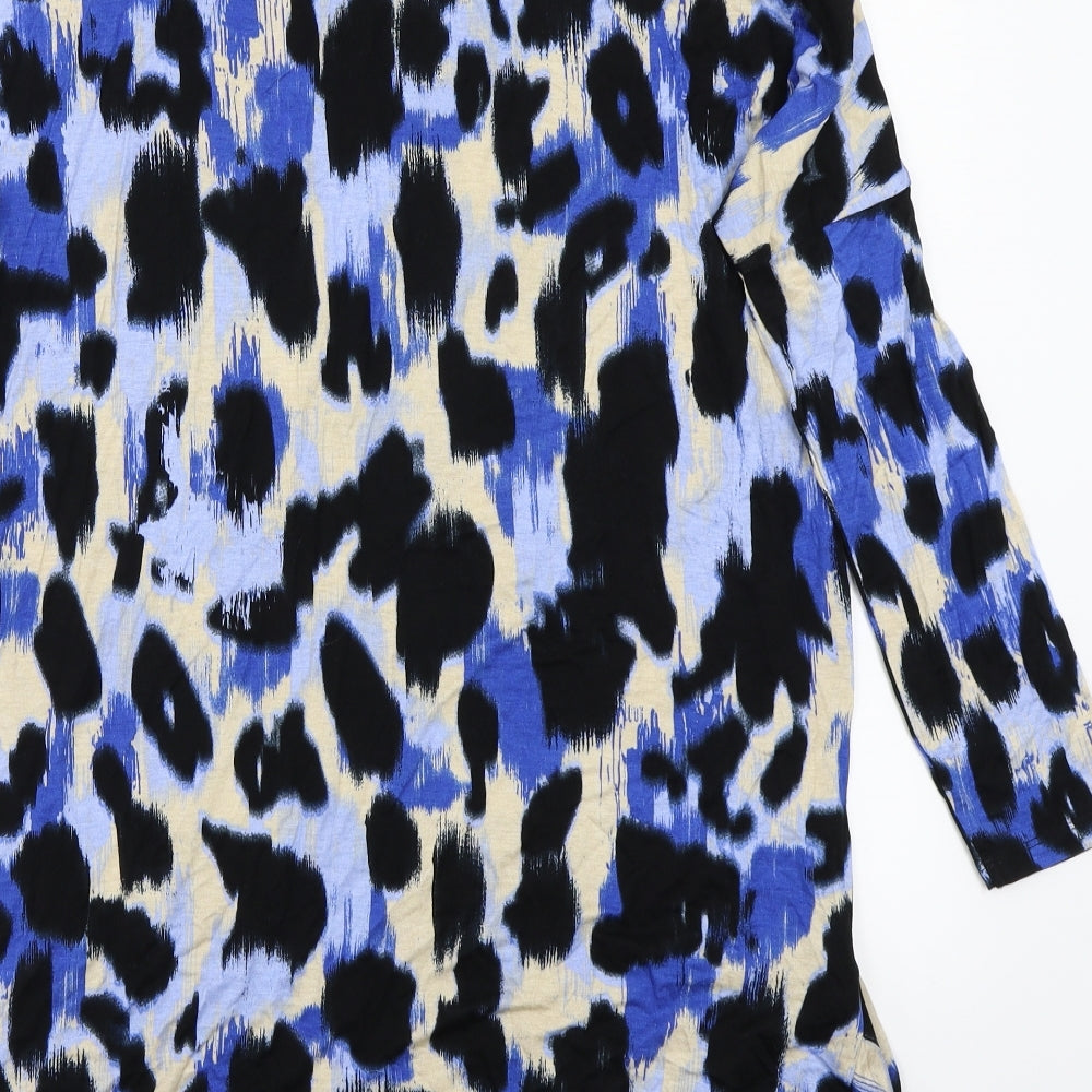 Pep & co  Womens Blue Animal Print  Basic T-Shirt Size 14