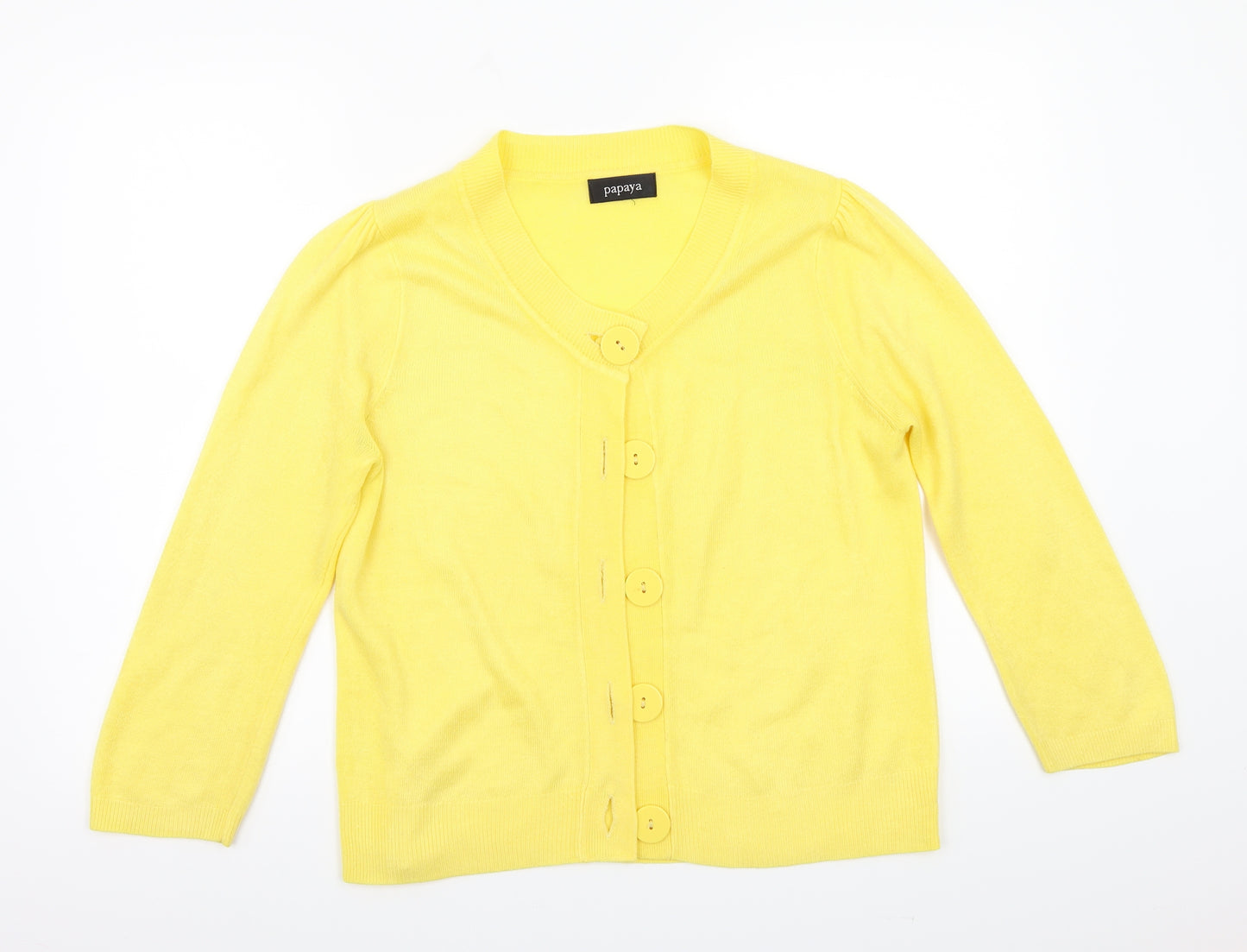 Papaya Womens Yellow   Cardigan Jumper Size 12