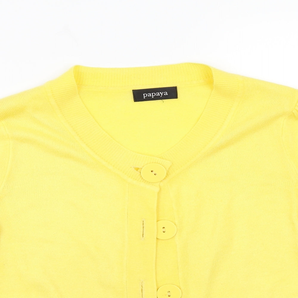 Papaya Womens Yellow   Cardigan Jumper Size 12