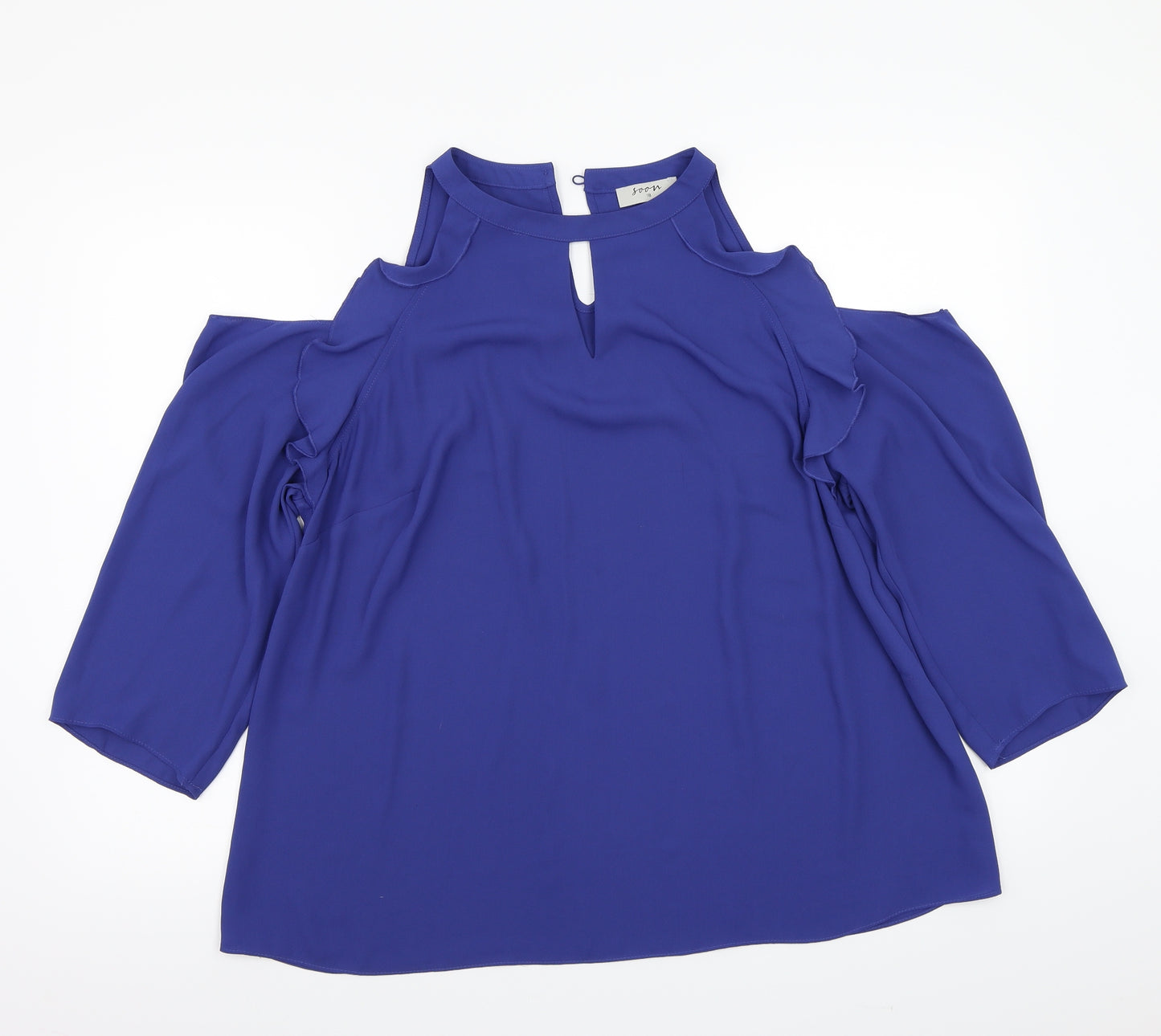 Soon Womens Blue   Basic Blouse Size 18