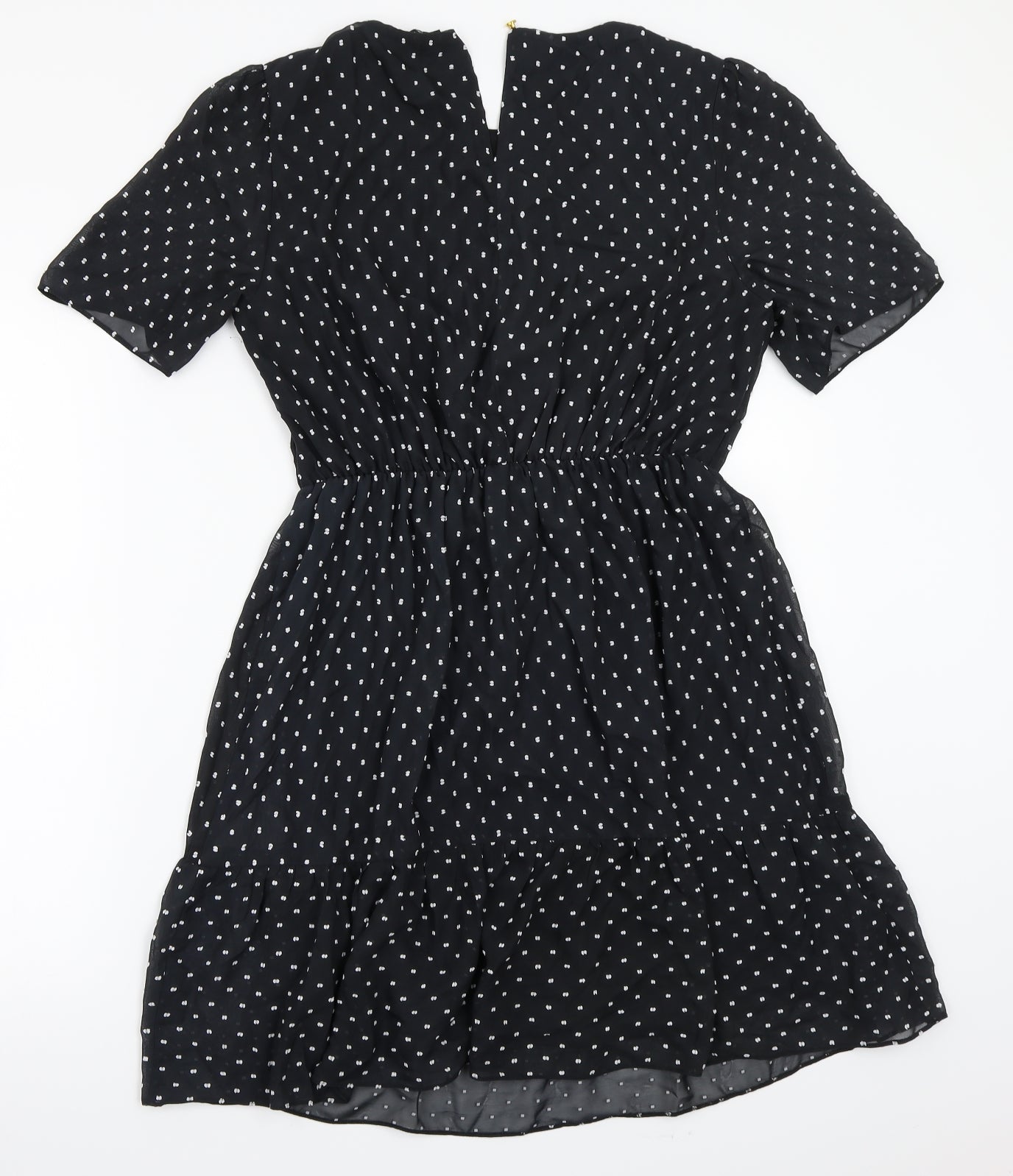 Dorothy Perkins Womens Black Polka Dot Rayon A-Line  Size 12