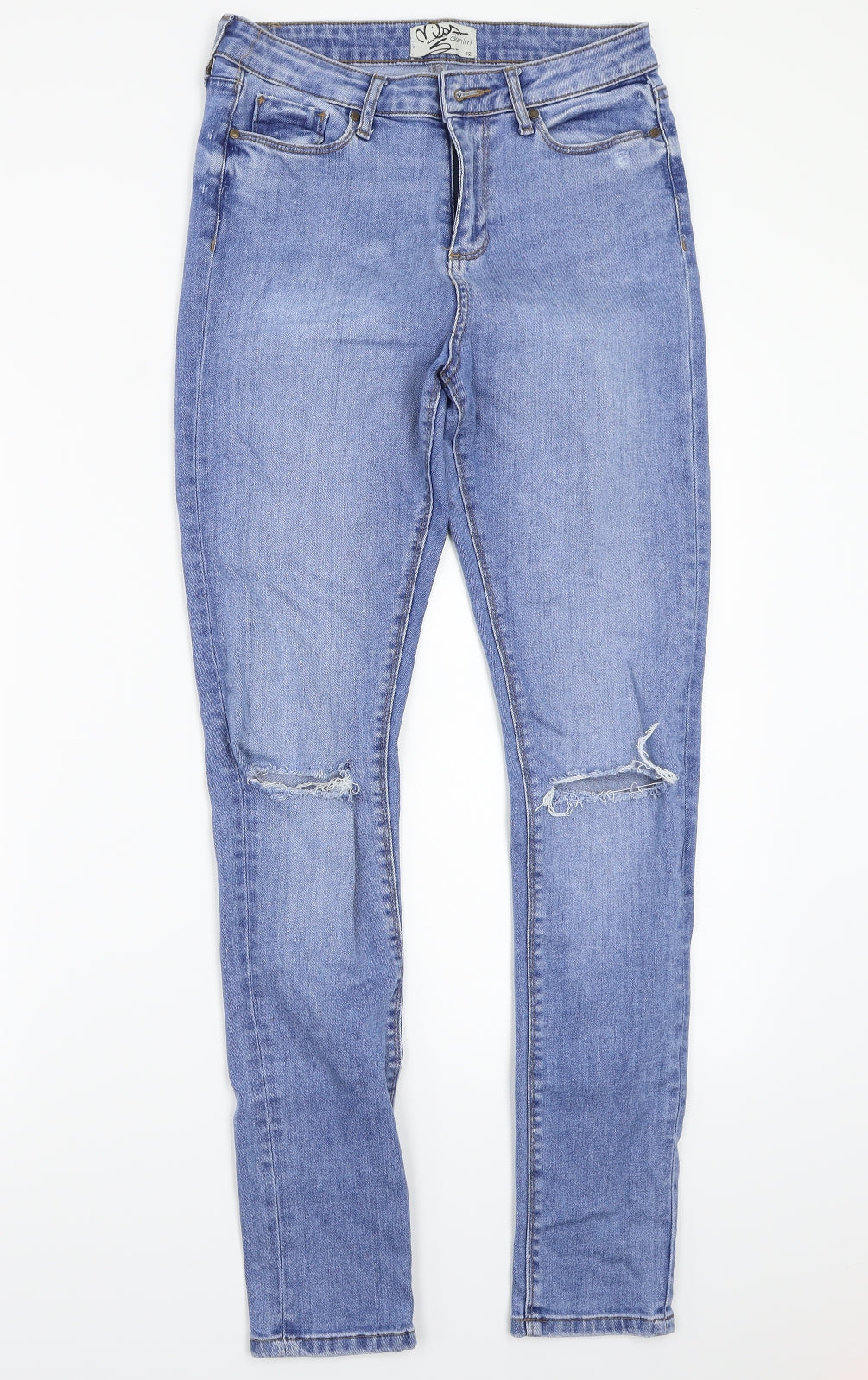 Miss denim Womens Blue   Straight Jeans Size 12 L28 in