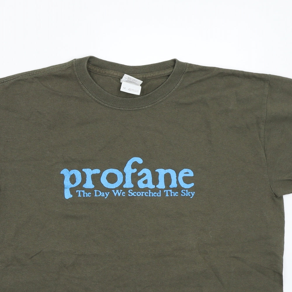 Gildan Mens Green    T-Shirt Size M