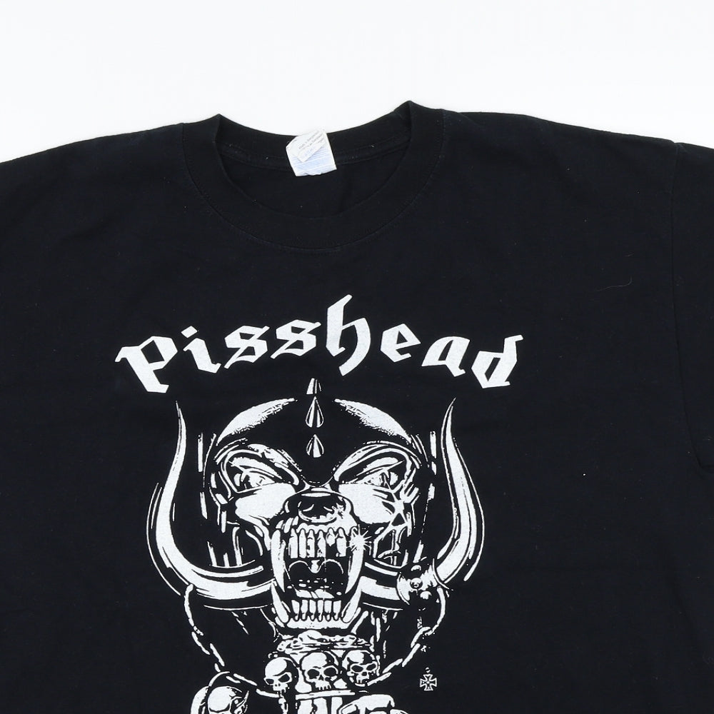 Gildan Mens Black    T-Shirt Size L