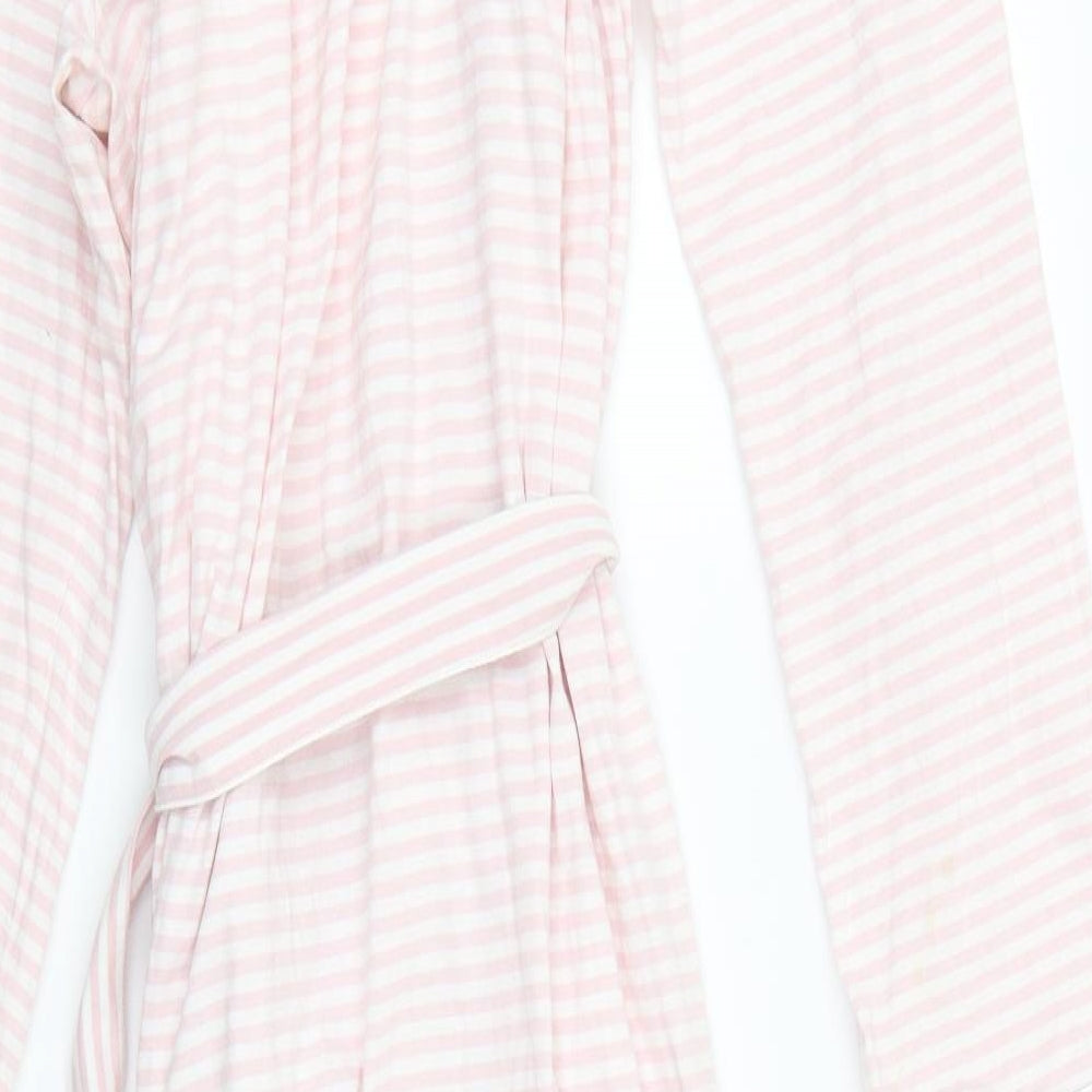Marks and Spencer Womens Pink Striped  Babydoll Gown Size 10