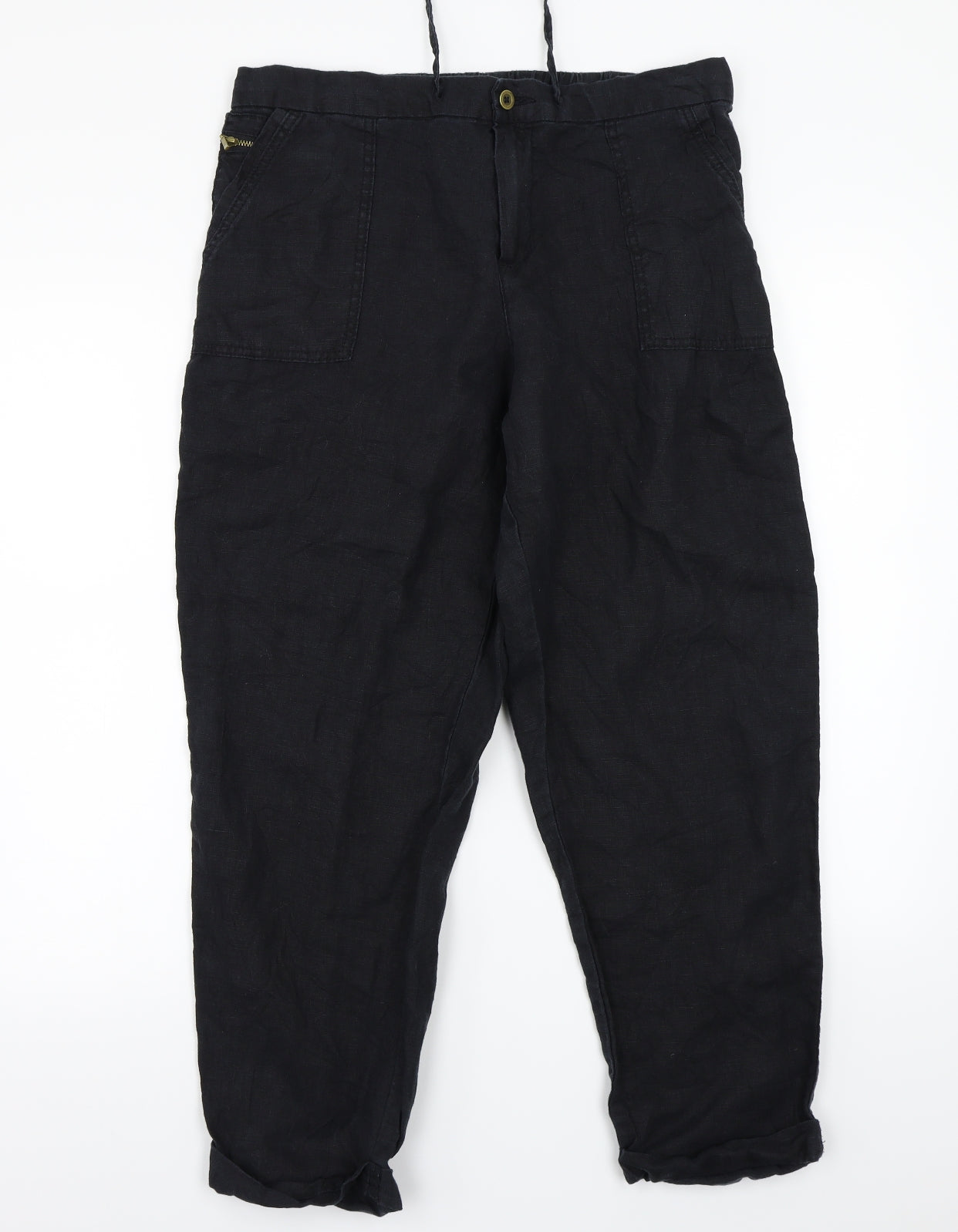 George Womens Black   Trousers  Size 14 L25 in