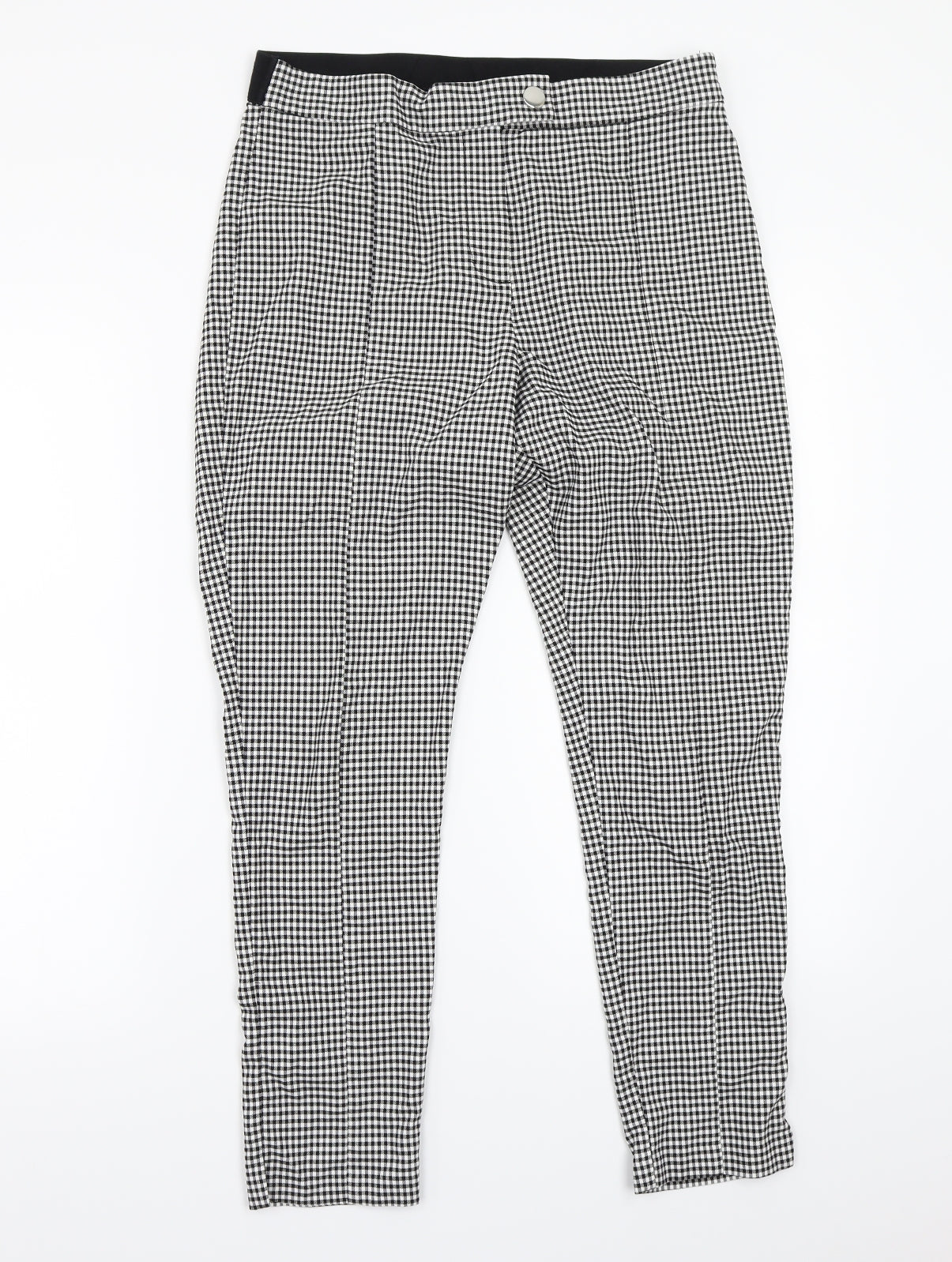 F&F Womens White Check  Trousers  Size 14 L26 in