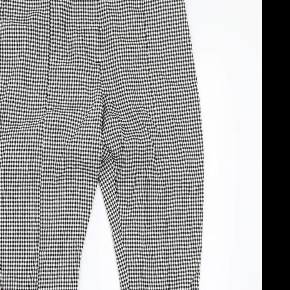 F&F Womens White Check  Trousers  Size 14 L26 in