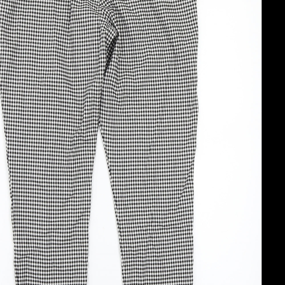 F&F Womens White Check  Trousers  Size 14 L26 in