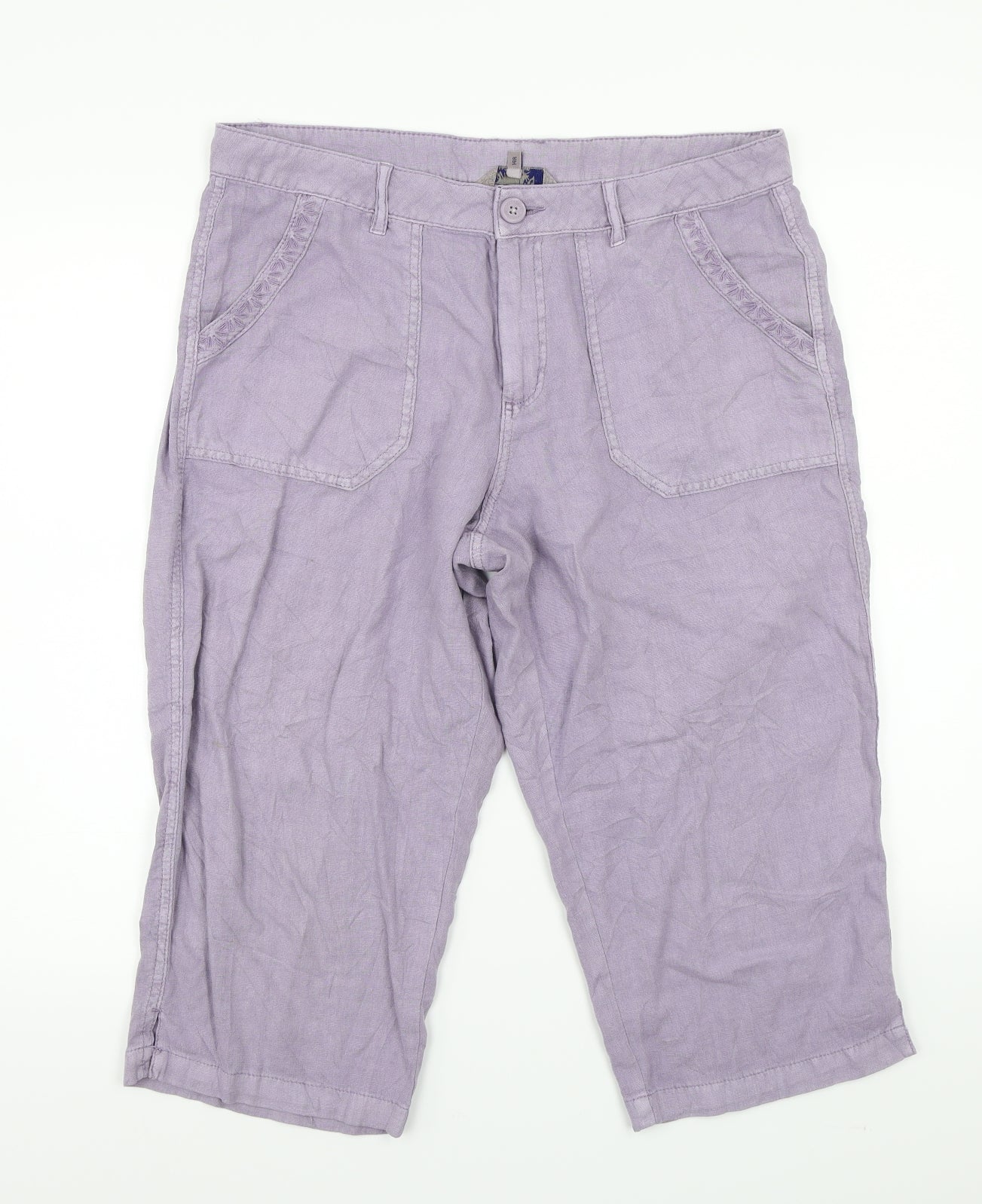 Peacocks Womens Purple   Cropped Trousers Size 14