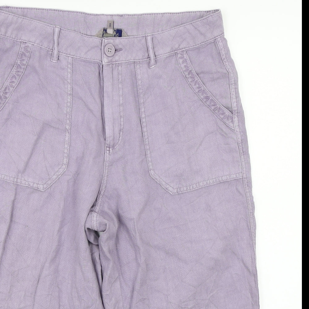 Peacocks Womens Purple   Cropped Trousers Size 14