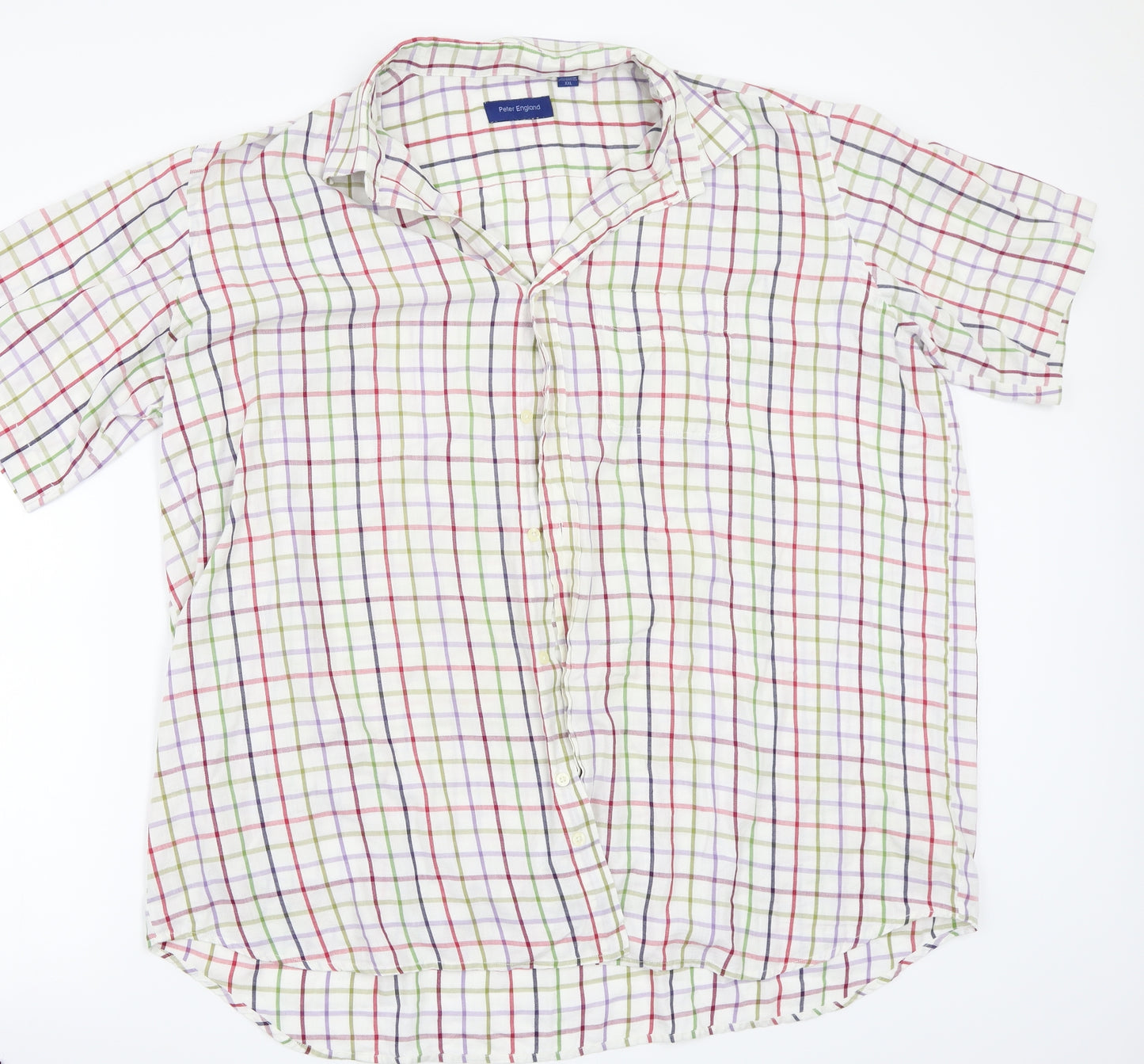 Peter england  Mens White Check   Button-Up Size 2XL
