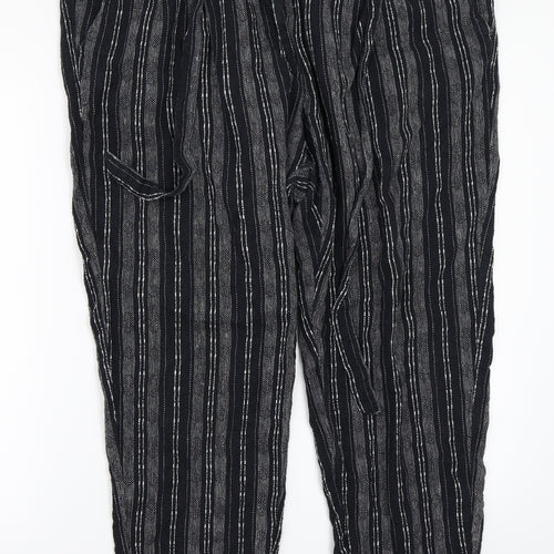 Marks and Spencer Womens Black Striped  Bloomer Trousers Size 18 L24 in