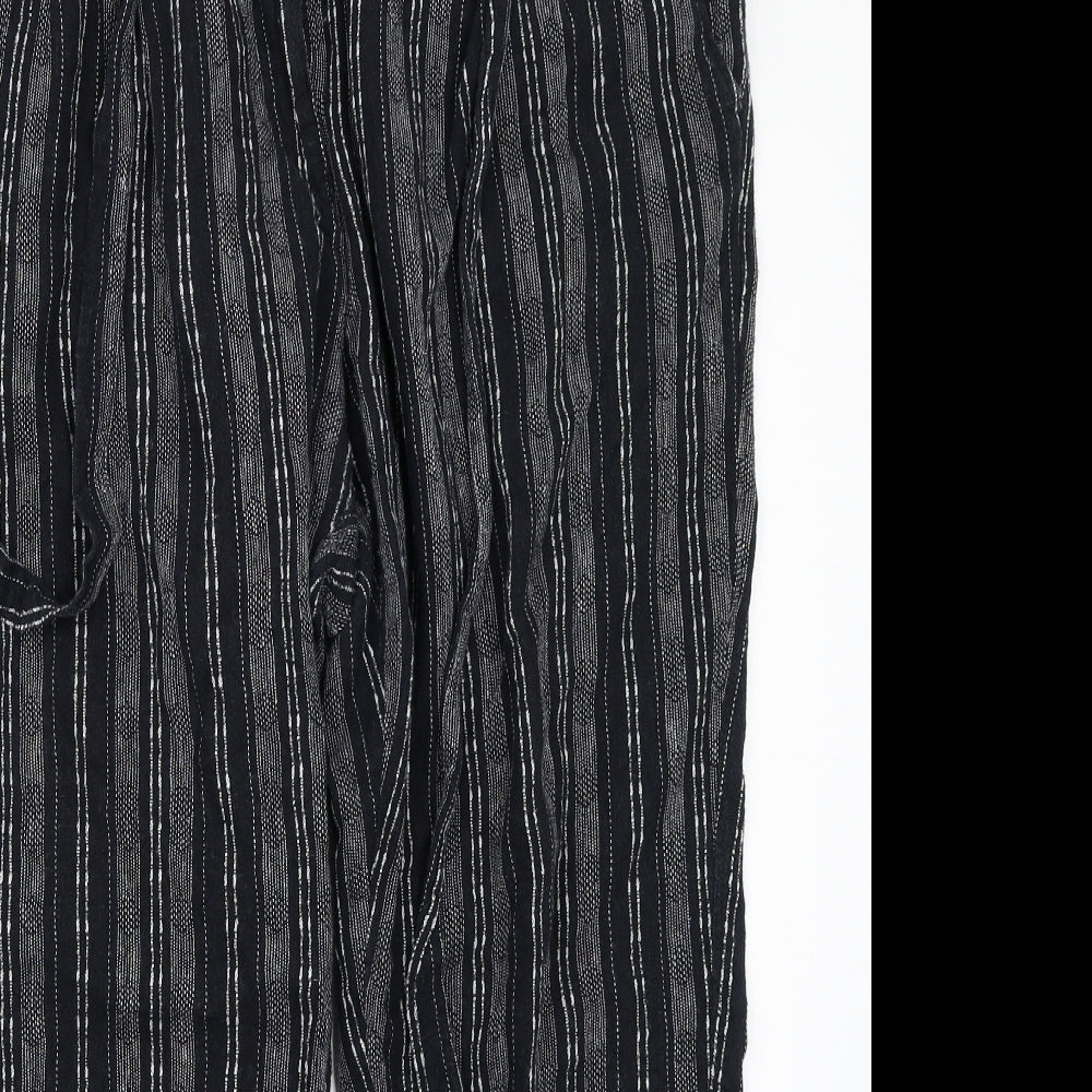 Marks and Spencer Womens Black Striped  Bloomer Trousers Size 18 L24 in