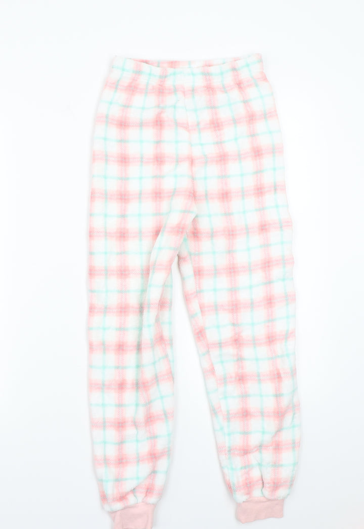 Matalan Girls White Check Kimono Pyjama Pants Size 10-11 Years