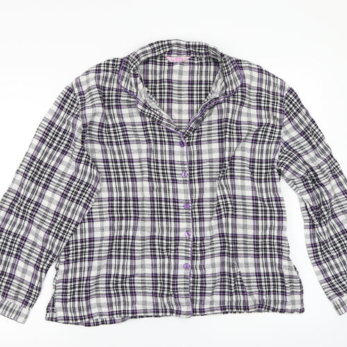 La Senza Womens White Check  Basic Button-Up Size M