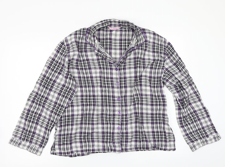 La Senza Womens White Check Basic Button-Up Size M