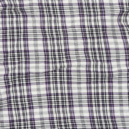 La Senza Womens White Check  Basic Button-Up Size M